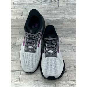 Brooks Launch 10 Womens Running Shoes White Black Purple 1203981B085 Size 8.5 B